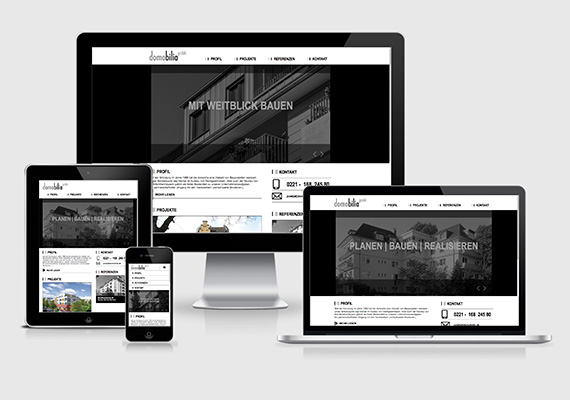 RESPONSIVE WEBSITE 
                                    <br>Grafisches Konzept und Screendesign im Auftrag von K&ouml;nigspunkt Agentur f&uuml;r Innovation und Markenbildung <br> www.domobilia.de