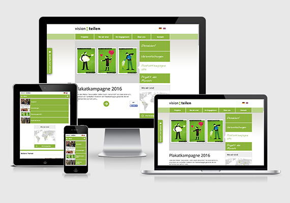 RESPONSIVE WEBSITE 
                                     <br>Grafisches Konzept und Screendesign im Auftrag von FLUID Strategische Kommunikation, www.vision-teilen.org